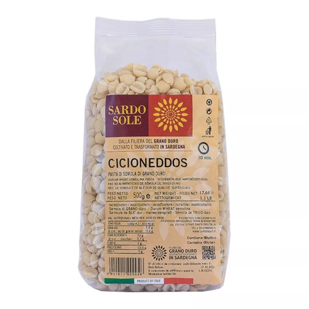 Cicioneddos makaronai Sardo Sole, 500 g