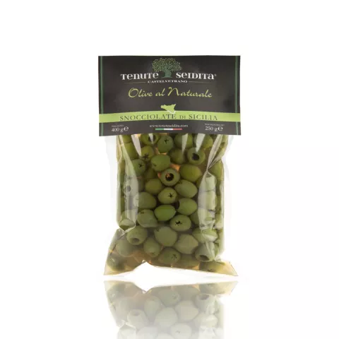 Žaliosios alyvuogės be kauliukų Nocellara del Belice, 250 g