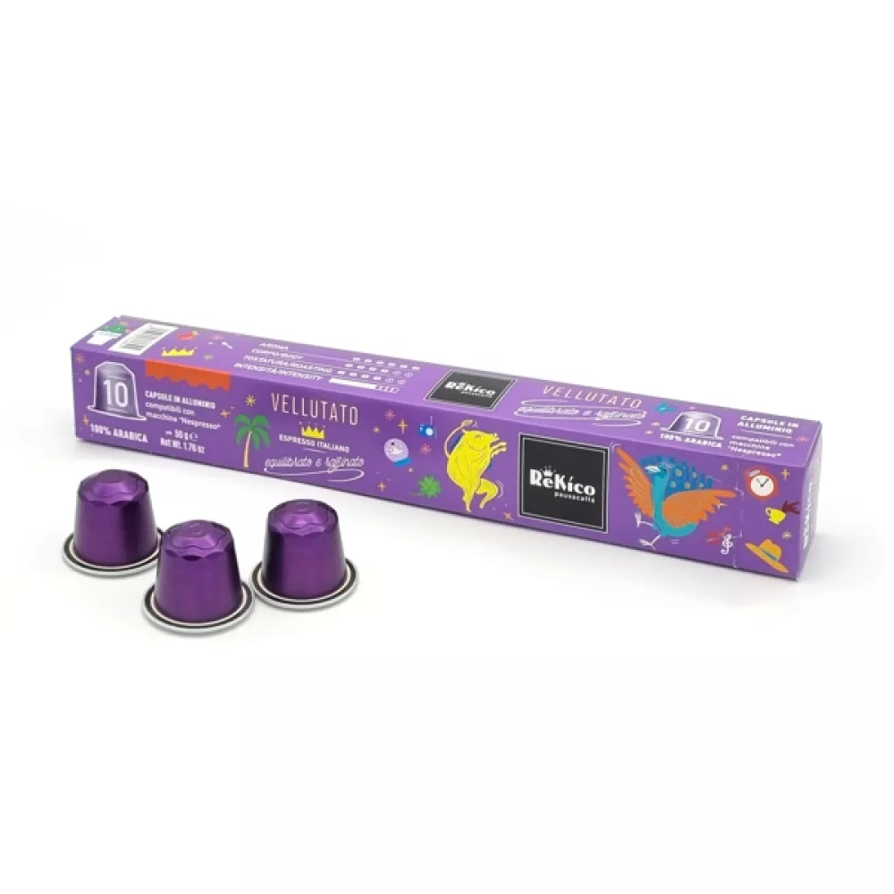 Kavos kapsulės Nespresso aparatams Rekico Vellutato, 10 vnt.
